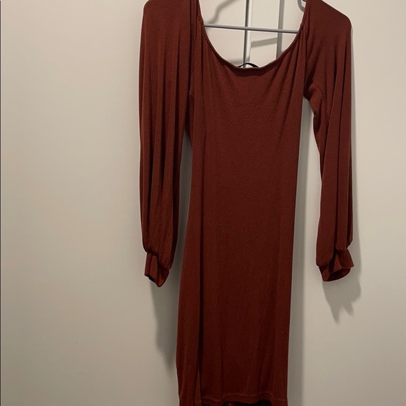 Brown Ruched Shein Dress - Picture 3 of 6